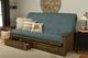 Kodiak Furniture Washington Linen Aqua/Rustic Walnut Queen Queen Storage Futon with Mattress-1