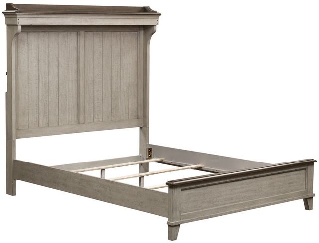 Liberty Furniture Ivy Hollow 4-Piece Dusty Taupe/Weathered Linen Queen Mantel Bedroom Set-2