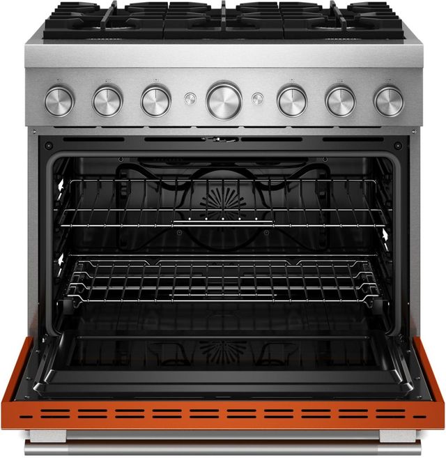 KitchenAid® 36" Scorched Orange 6 Burner Pro Style Dual Fuel Range with No Preheat Air Fry Mode -1