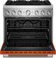 KitchenAid® 36" Scorched Orange 6 Burner Pro Style Dual Fuel Range with No Preheat Air Fry Mode -1