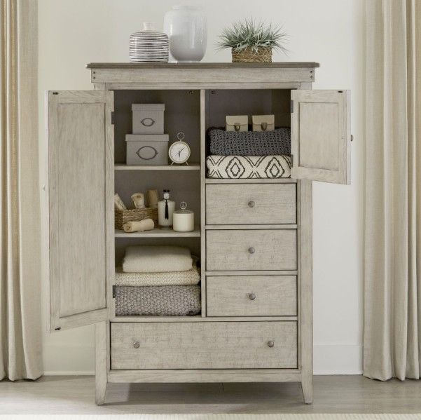 Liberty Furniture Ivy Hollow Dusty Taupe/Weathered Linen Door Chest-2
