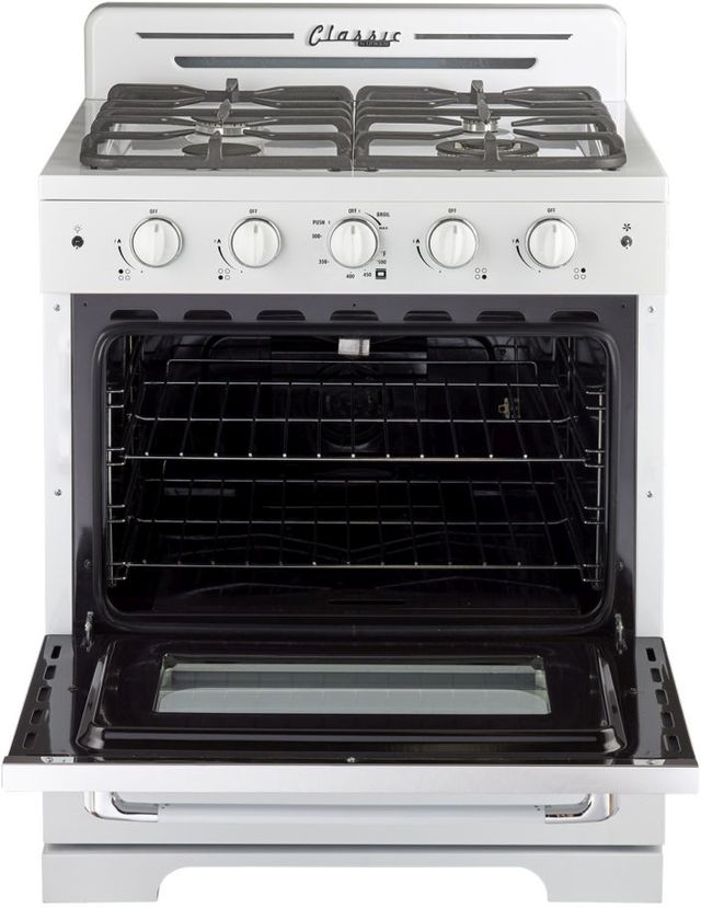 Unique® Appliances Classic Retro 30" Marshmallow White Freestanding Natural Gas Range-1