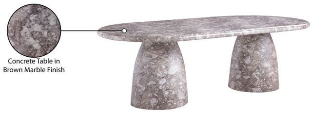 Meridian Furniture Cosenza Brown 96" Indoor/Outdoor Concrete Dining Table-4