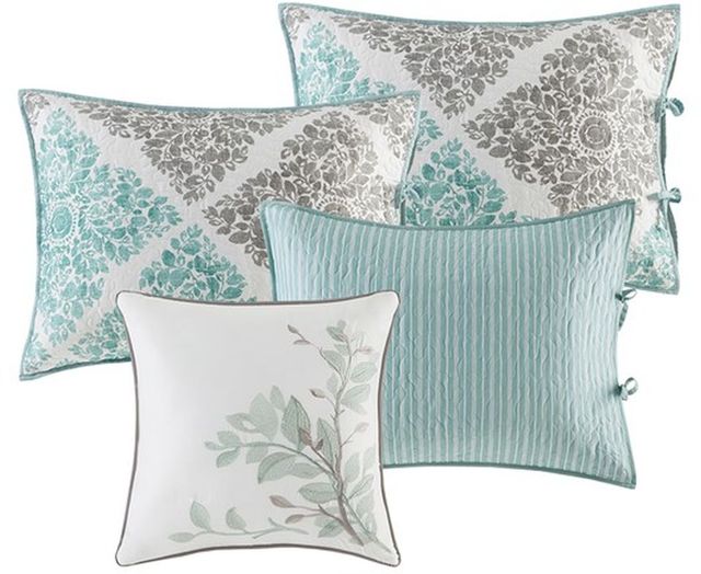 Olliix by Madison Park Aqua Claire 6 Piece Reversible Daybed Cover Set-1