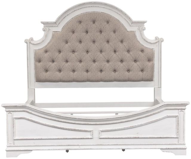 Liberty Furniture Magnolia Manor Antique White/Gray Queen Upholstered Panel Bed-2