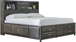 Signature Design by Ashley® Caitbrook Gray Queen Bookcase Bed with 8-Drawer Storage