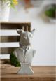 A & B Home Gray Cement Dog Bust Accent-4