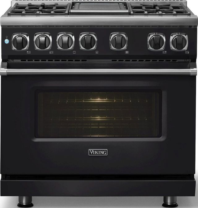 Viking® 7 Series 36" Onyx Pro Style Dual Fuel Range with Griddle-2