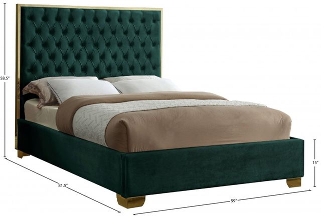 Meridian Furniture Lana Green Queen Upholstered Panel Bed-2