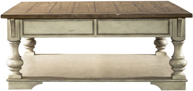 Liberty Furniture Morgan Creek 3-Piece Antique White/Wirebrushed Tobacco Occasional Table Set-2
