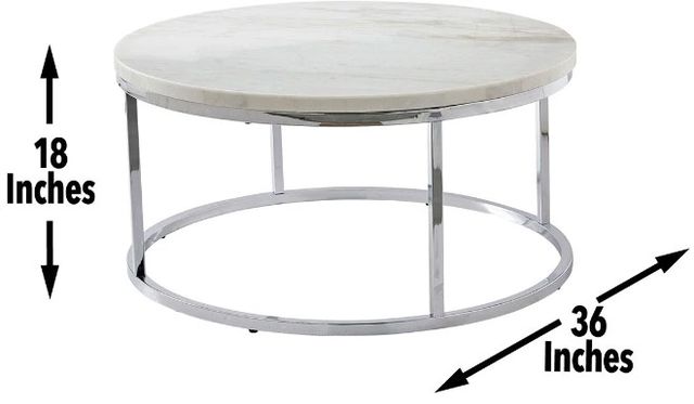 Steve Silver Co. Echo White Cocktail Table with Chrome Base-2