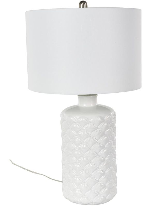 Deco Marche White Shell Embedded Room Table Lamp-3
