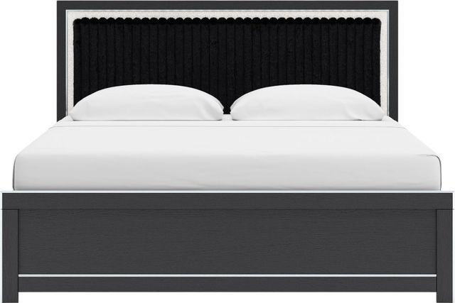 Signature Design by Ashley® Zuraleus 4-Piece Black Upholstered King Panel Bedroom Set-4