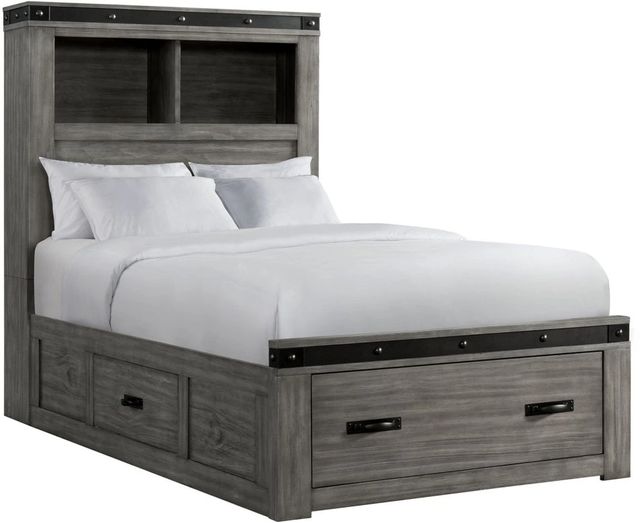Elements International Wade Gray Twin Youth Platform Storage Bed-0