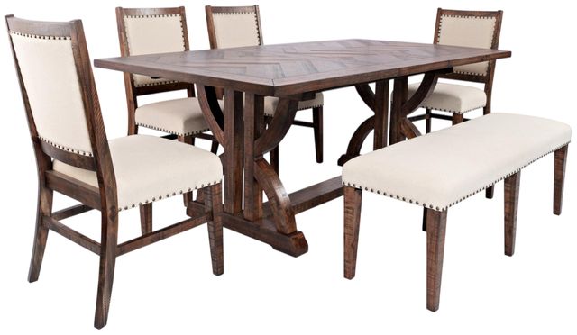 Jofran Inc. Fairview 6-Piece Beige/Oak Dining Set-0