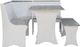 Linon Coastal 3-Piece Greywash White Corner Nook Set-1