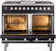 Ilve® Professional Plus II 40" Glossy Black Pro Style Dual Fuel Range-1