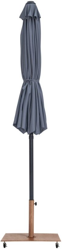 Meridian Furniture Fiji Gray/Matte Black/Teak Aluminum Outdoor Patio Umbrella and Base-1