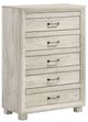Elements International Fort Worth White 5-Drawer Chest-0