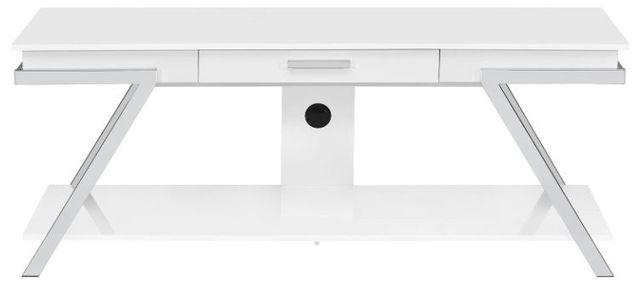 Steve Silver Co. Zena White TV Stand with Drawer-1