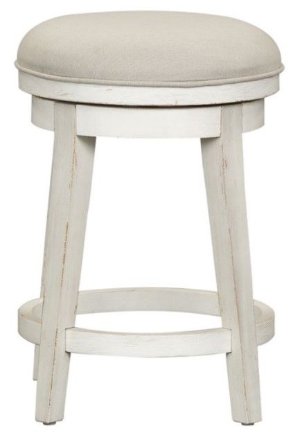 Liberty Furniture Modern Farmhouse White Console Swivel Stool - Set of 2