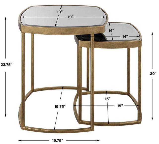 Uttermost® Vista 2-Piece Antique Gold Nesting Tables Set-2