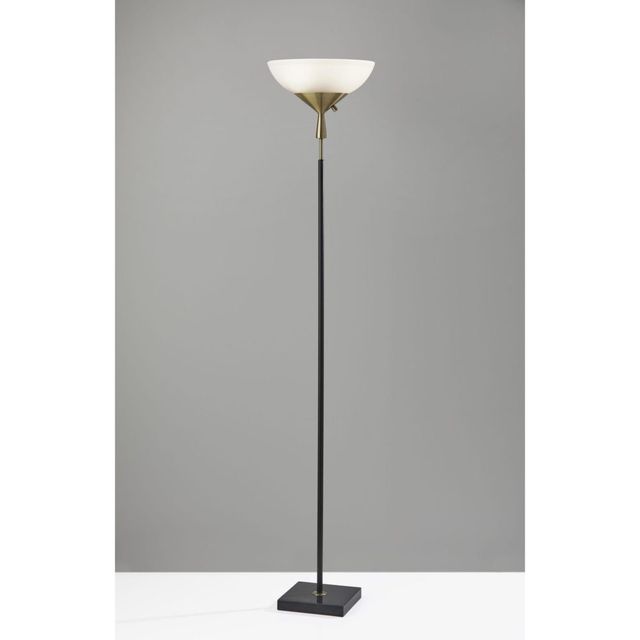 Adesso® Noah Black With Antique Brass 300W Torchiere-3
