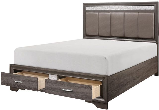Homelegance® Luster Gray 4-Piece Queen Storage Platform Bedroom Set-1