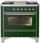 Ilve® Majestic III 36" Emerald Green Pro Style Dual Fuel Liquid Propane Range with 6 Black Brass Burners and Chrome Trim-0