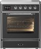 Ilve® Majestic III 30" Graphite Matte Pro Style Induction Range with Triple Glass Door and Chrome Trim-0
