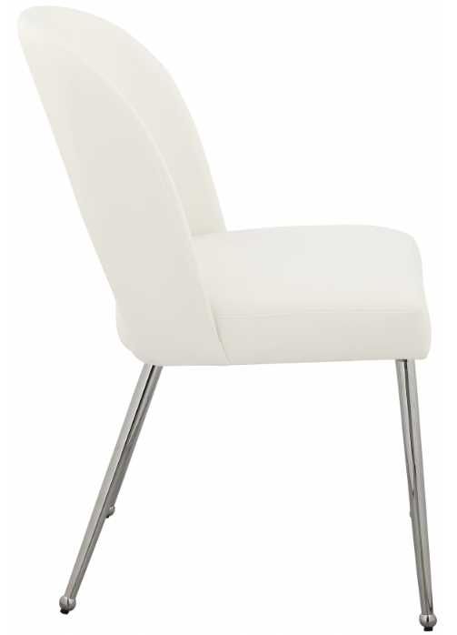 Meridian Furniture Logan Cream/Chrome Velvet Dining Side Chair-2