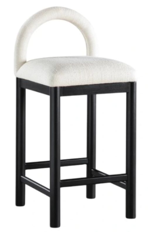 Meridian Furniture Conrad Cream/Black Upholstered Counter Stool-0