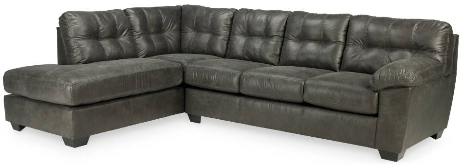 Signature Design by Ashley Fallston 2 Piece Slate Left Arm Facing Sofa Sectional and Chaise Denno s Furniture Mattress