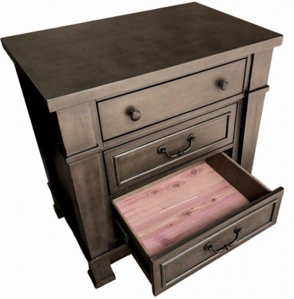 Furniture of America® Huddersfield Dark Walnut Nightstand-3