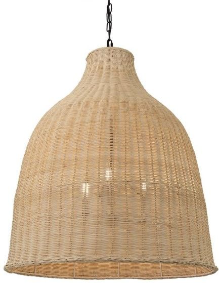 YHD Lana Rattan Beige 3-Light Large Pendant Lighting-3
