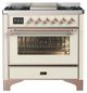 Ilve® Majestic III 36" Antique White Pro Style Dual Fuel Natural Gas  Range with Triple Glass Door and Copper Trim-0