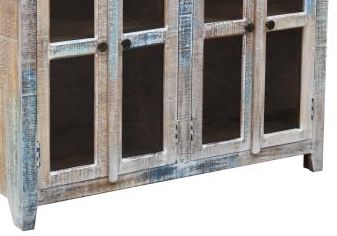 Jaipur Furniture Anika Group Katherine Coastal Blue Windowpane Cabinet-2