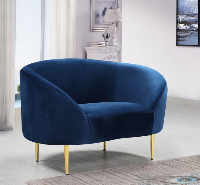 Meridian Furniture Ritz Navy Velvet Chair-2