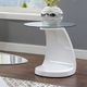 Furniture of America® Nahara Glass Top End Table with White Base-2