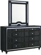 Coaster® Ravenne Black Upholstered LED Dresser and Mirror Set-0