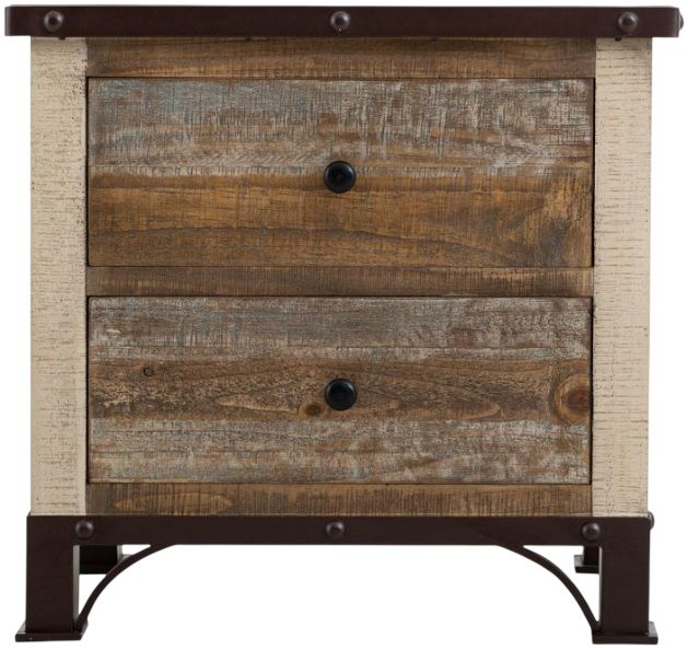 International Furniture Direct Antique Brown Nightstand-3