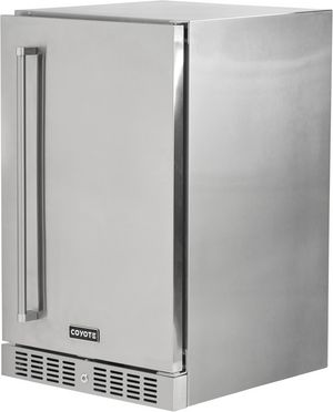 Front view of the Coyote® 21" 4.1 Cu. Ft. Stainless Steel Outdoor Compact Refrigerator