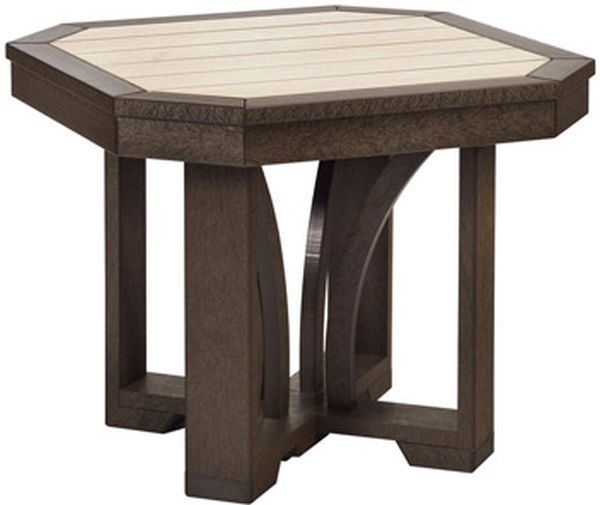 C R Plastic St. Tropez Chocolate and Beige Square End Table-0