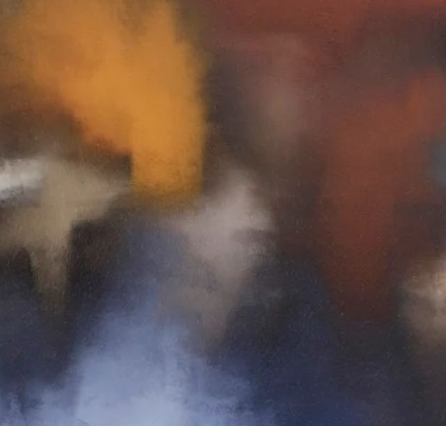 Stylecraft Night Street Abstract I Dark Blue/Dark Orange/Dark Yellow Wall Art-1