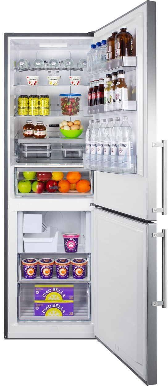 Summit® 10.6 Cu. Ft. Stainless Steel Counter Depth Bottom Freezer Refrigerator -3