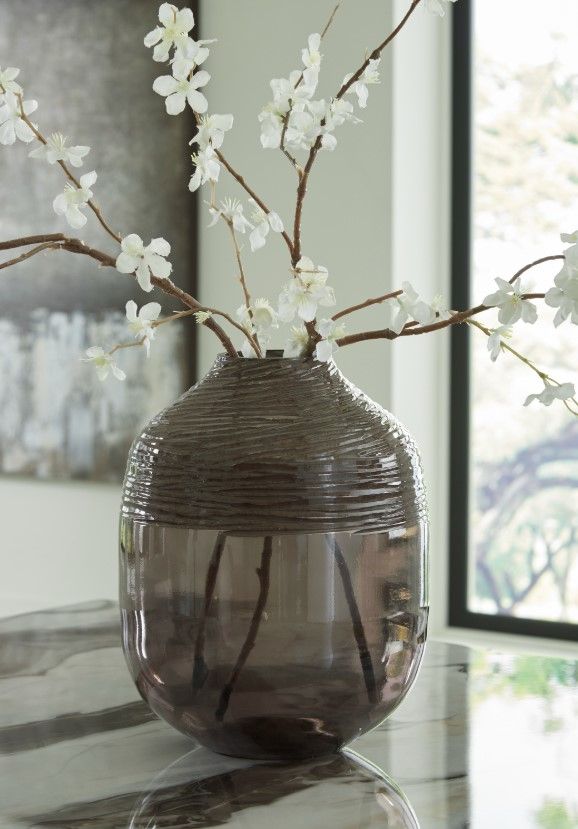 Signature Design by Ashley® Harpwick Iridescent Gray 9" Vase-2