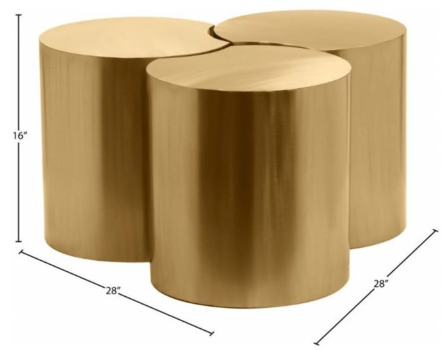 Meridian Furniture Dimple 3-Piece Gold 16" Modular Nesting Coffee Table Set-2