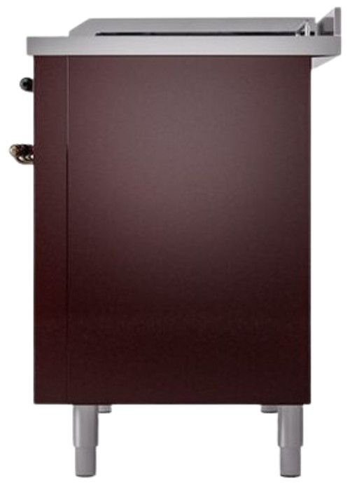 Ilve® Nostalgie II Series 48" Burgundy Pro Style Dual Fuel Range-2