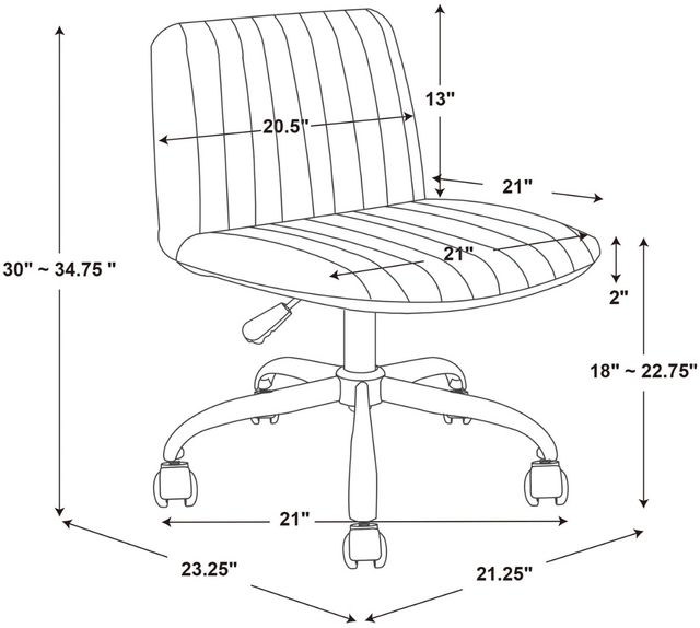 Linon Savon Gray Office Chair-2