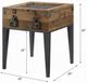 ACME Furniture Kolin Glass Top/Rustic Oak Accent Table with Matte Gray Base-2